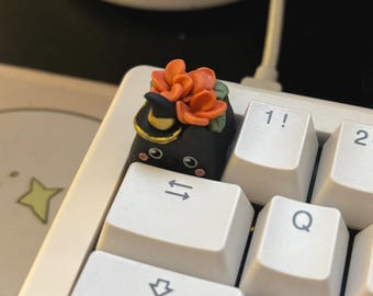 R4 Style Halloween Black Glittery Witch Cats keycap Keycap for MX Cherry Switches