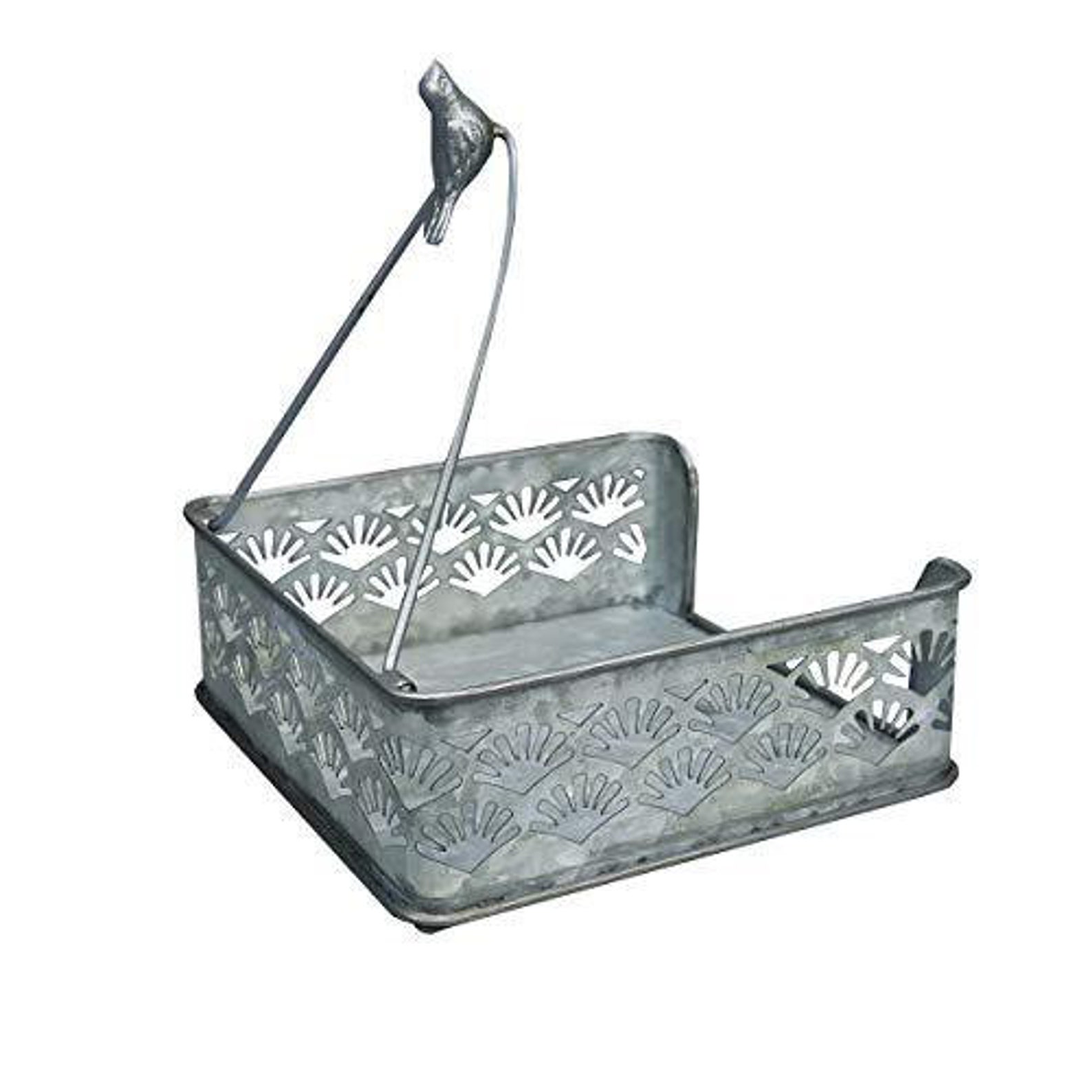 Farmhouse Rustic Flat Napkin Holder Galvanized Metal Napkin Etsy