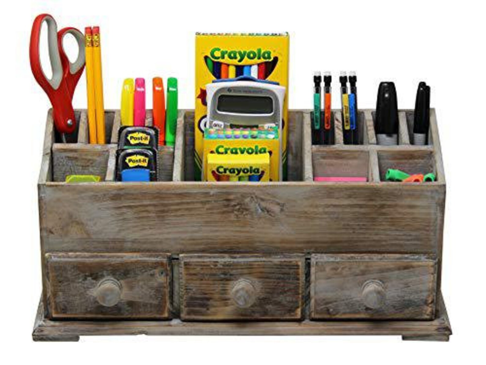 Vintage Rustic Wooden Desk Organizer for Desktop Tabletop or Etsy