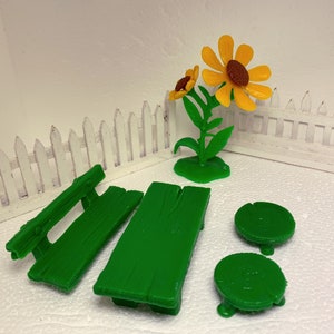 4.0030B-05 Ensemble de jeu Schtroumpfs Collection - vintage Schtroumpf 40030 Schtroumpf Garden wt Tournesol Schleich figurine Schtroumpf pique-nique d'occasion