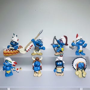 スマーフ インディアンフィギュアセット 7体 Native Smurf - Etsy