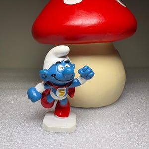 2.0119-11_From the Blue Star Series- Vintage Smurfs Figure- 20119 Smurferman Smurf Peyo Schleich Smurf figurine Schtroumpf