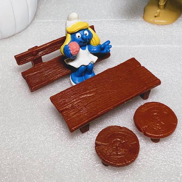 4.0030B-03 Play Set Smurfs Collection- Vintage Pre-owned 40030 Smurf Smurf Garden Peyo Schleich figurine Schtroumpf table pique-nique