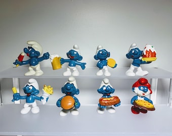 F&B-0805_Smurfs Collection Pick your Pre-owned Vintage Smurf Schleich Smurf Toy figure FOOD Theme Figurine Schtroumpf (Price by the unit)