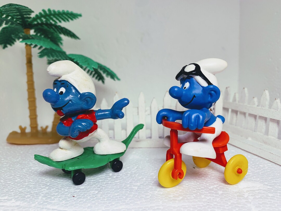 Figurine Schleich Schtroumpf Tricycle Vintage 1978 - Réf. 40203, état TBE, Occasion