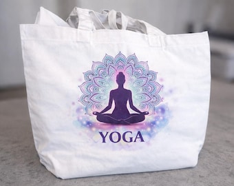 Yoga Tote Bag Custom Design | Spacious Cotton Canvas Studio Bag