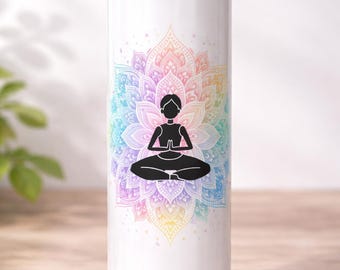 Personalized 20oz Yoga Tumbler | Custom Name, Stainless Steel, Insulated, Sublimation Gift