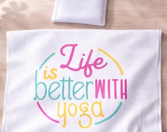 Microfiber Cooling Yoga Towel Set with Bag | Custom Sublimation Print