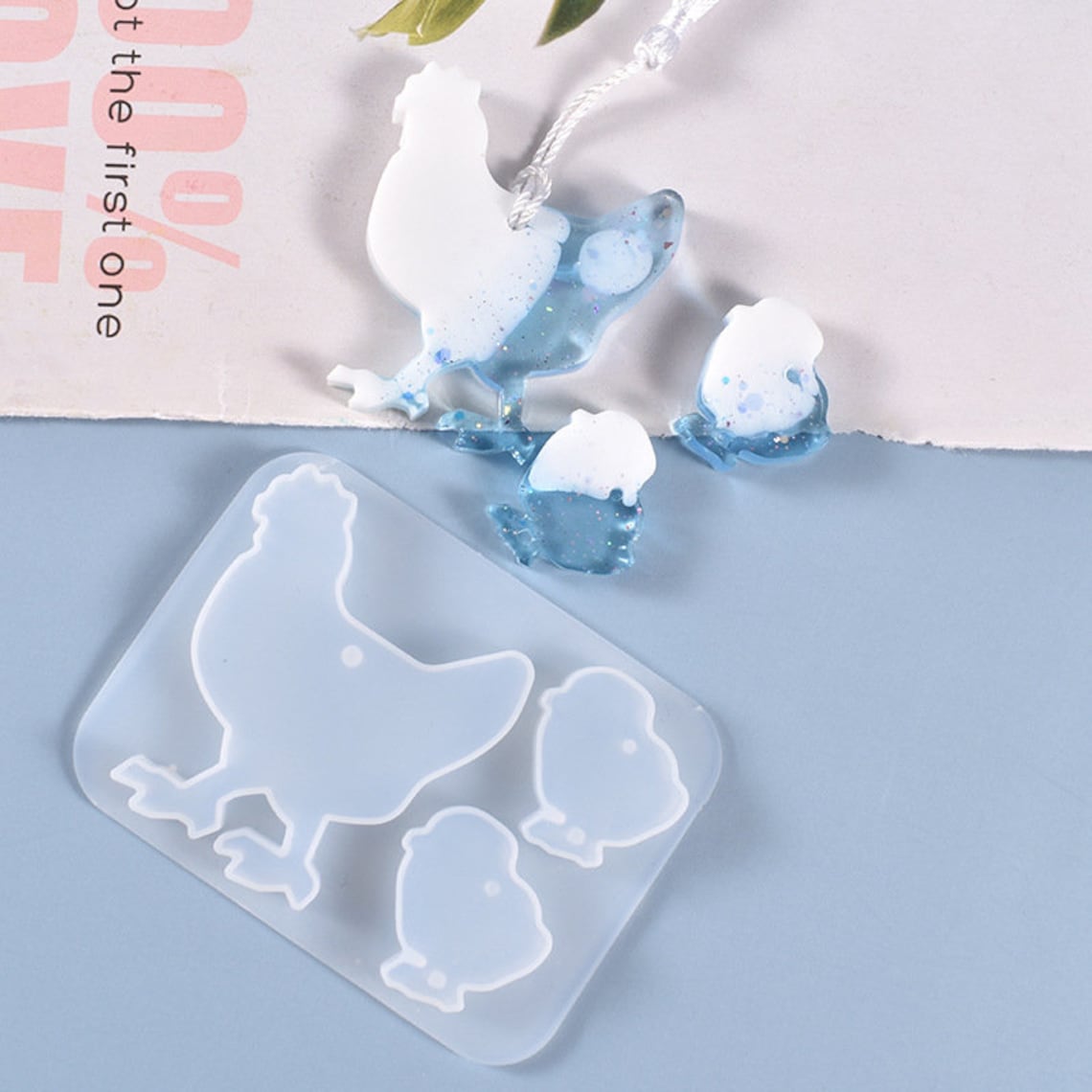 Silicone Chicken Mold Resin Chicken Family Mold Animal Etsy