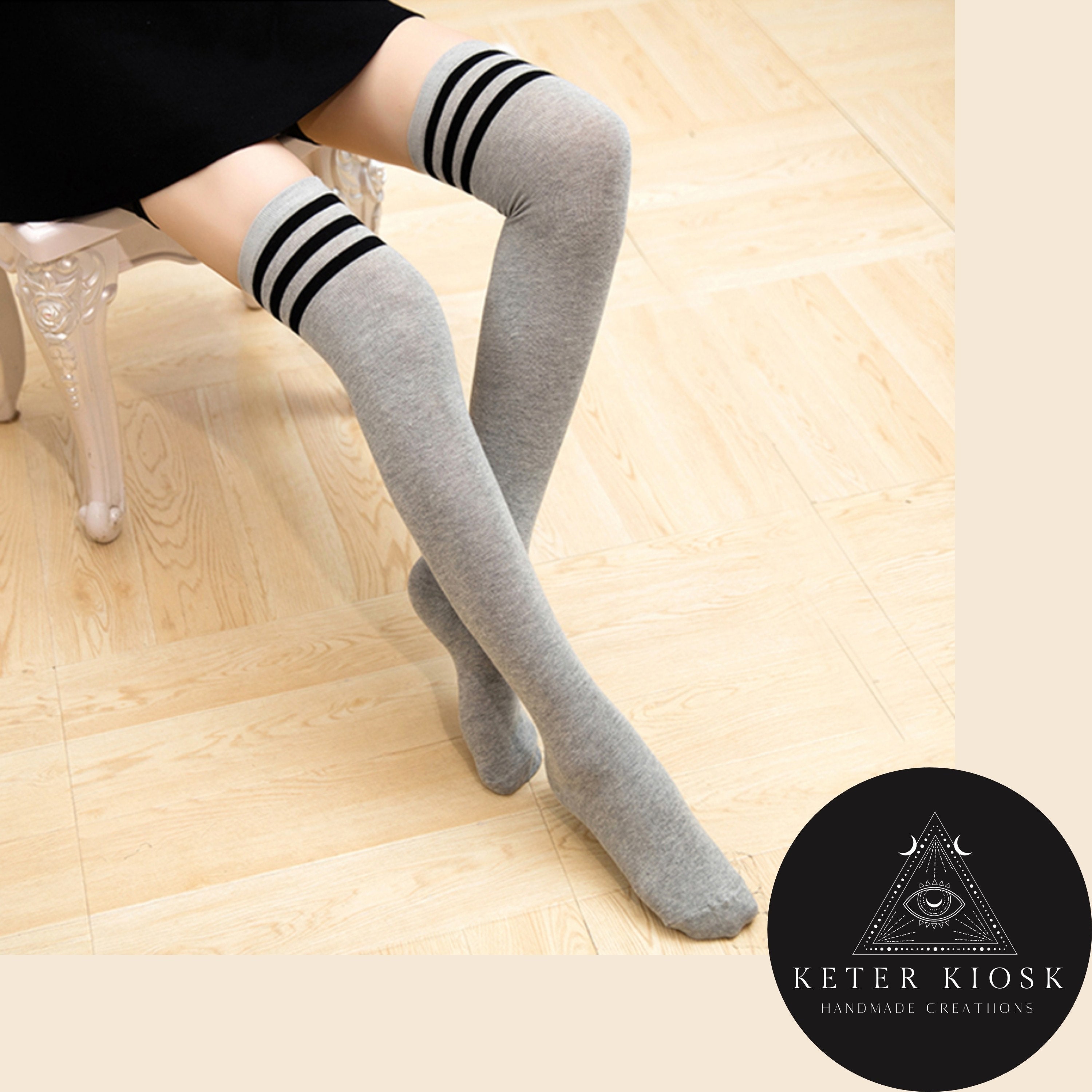 Calcetines extra largos de punto más o por encima de la Etsy