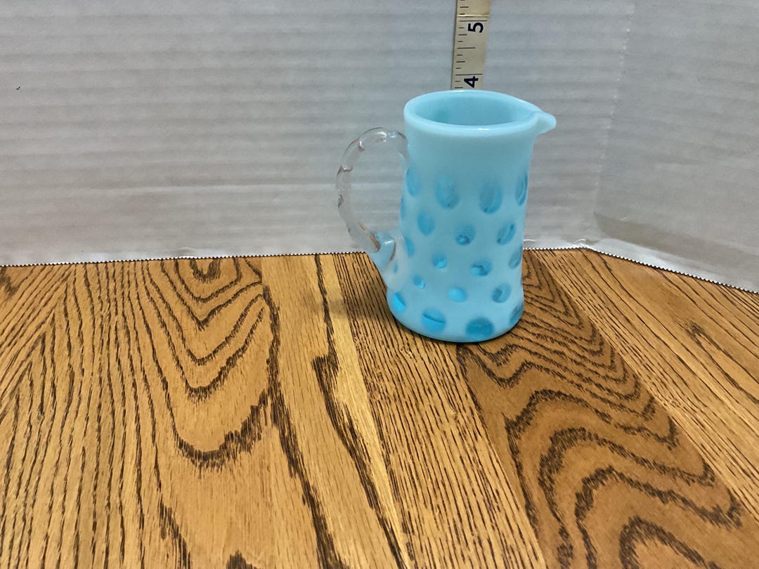 Fenton Blue Opalescent Coin Dot Creamer/mini Pitcher - Etsy