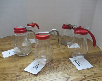 Vintage Red Top Syrup Dispenser