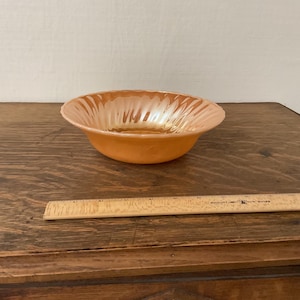 Fire King Peach Luster Swirl Serving Bowl