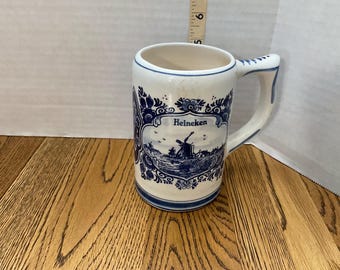 Blue Delft Heineken Beer Stein
