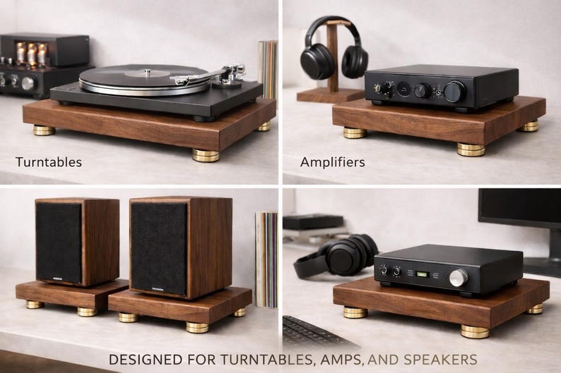 Isolation Audio Platform Walnut Audio Isolation Platform Turntable Isolation Platform Hifi Audio ...