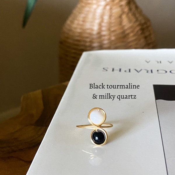 Customizable crystal ring • Infinity Ring • Custom gemstone ring • Gemstone ring in gold • Adjustable Crystal Rings