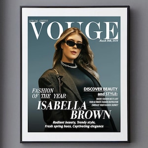 Copertina di rivista personalizzata, copertina di rivista di moda, regalo personalizzato, regalo per fidanzato, marito, papà, collega, regalo di compleanno, anniversario