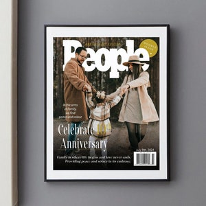 Copertina personalizzata della rivista People, coppia dell'anno, anniversario di coppia, regalo di anniversario di matrimonio per coppie, festeggiare 10 anni, San Valentino