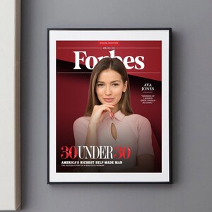 Copertina di rivista personalizzata, rivista Forbes, miliardario dell'anno, regalo per fidanzato, marito, papà, collega, mamma, regalo di compleanno, anniversario