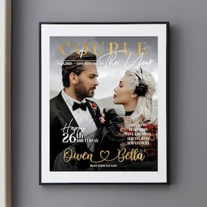 Couple of The Year, Magazine Cover, Custom Design, Wedding Anniversary, Birthday Gift, Anniversary gift for parent, Valentine's Day, Poster