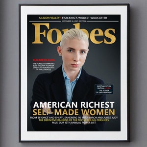 Portada de revista personalizada, Forbes, Persona del año, Empoderamiento de la mujer, Regalo para ella, Jefe, Compañero de trabajo, Regalo de aniversario de cumpleaños, San Valentín