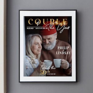 Copertina della rivista "Coppia dell'anno", design personalizzato, coppia dell'anno, anniversario di matrimonio, regalo per la moglie, regalo per il 50° anniversario di matrimonio per i genitori
