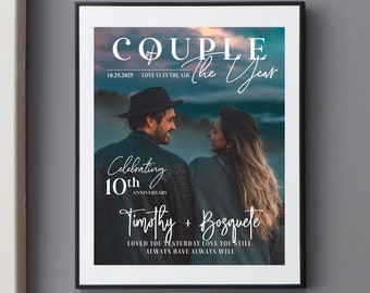 Custom Design, Couple of The Year Magazine Cover, Couple of The Year, Wedding Anniversary, Gift for Wife, Valentine Gift Idea, Poster