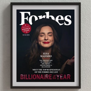 Portada de revista personalizada, revista Forbes, multimillonario del año, regalo para novio, esposo, papá, compañero de trabajo, mamá, regalo de cumpleaños, aniversario