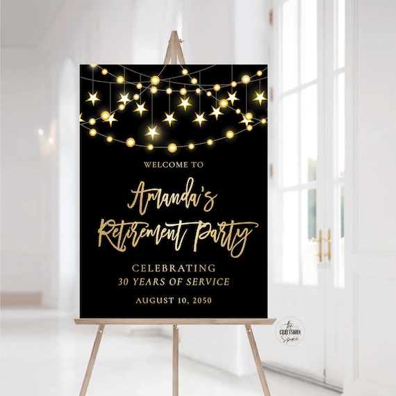 Retirement Party Welcome sign, Minimalist Happy Retirement sign, Retirement Celebration Party Sign, Retirement Decorations, balloons, Poster