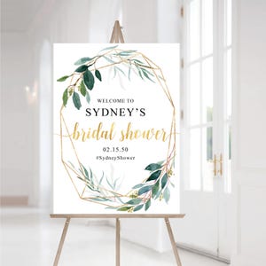 Greenery Bridal Shower Welcome Sign, Botanicals Bridal Shower Decor, Wedding Shower Sign, Eucalyptus, Herbal Bridal Shower Invitations, G4