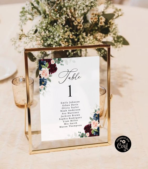 Burgundy and Navy Wedding Seating Chart Cards Template, Hanging Seating Board, Seating Plan, Table Seating Chart, Card template, BDY2