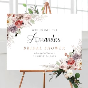 Bridal Shower Sign, Silk Floral Bridal Shower Sign, Custom Design, Bridal Shower Decorations, Bridal Brunch Sign, Bridal Tea Sign, Poster
