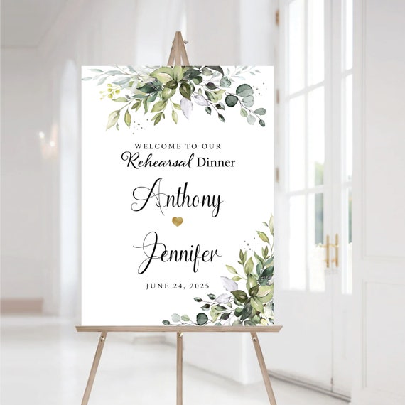 Rehearsal Dinner, Photo Wedding Sign, Rehearsal Dinner Sign, Wedding Rehearsal Sign, Wedding Welcome Sign, Leaf, HB2