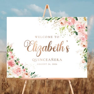 Quinceañera Welcome Sign, Quinceanera Sign, Quinceanera Decorations, 15th Birthday Sign, Bridal shower sign, Baby shower sign, Sweet 16 sign