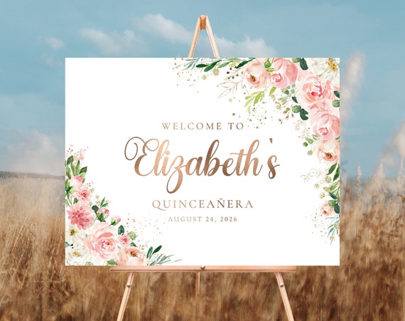 Quinceañera Welcome Sign, Quinceanera Sign, Quinceanera Decorations, 15th Birthday Sign, Bridal shower sign, Baby shower sign, Sweet 16 sign