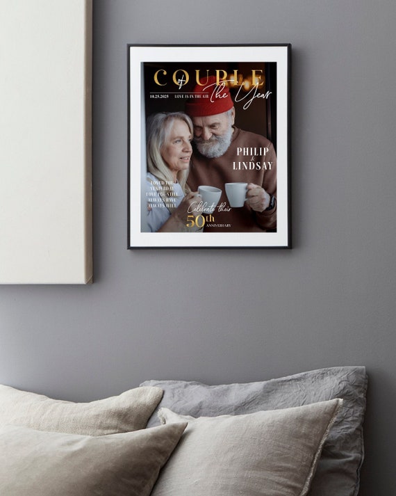 Couple of The Year Magazine Cover, Custom Design, Couple of The Year, Wedding Anniversary, Gift for Wife, 50th Anniversary gift for parents