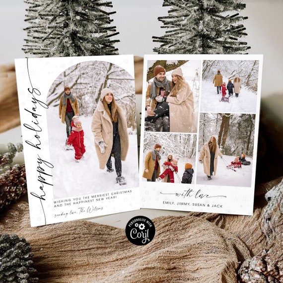 Photo Christmas Card, Boho Holiday Card, Christmas Card, Minimalist Christmas Card, Christmas Photo Card, Family Card, Merry Christmas