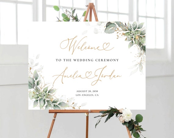 Greenery Wedding Welcome sign, Rustic Wedding Welcome Sign, Wedding Decorations, Wedding Rehearsal Sign, Nikah Sign, Eucalyptus, Herbal, HB3