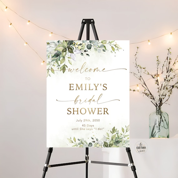 Bridal Shower Sign, Bridal Brunch sign, Bridal Tea Sign, Bridal Shower Decorations, Wedding Shower Sign,  Eucalyptus, Printable, Herbal, HB2
