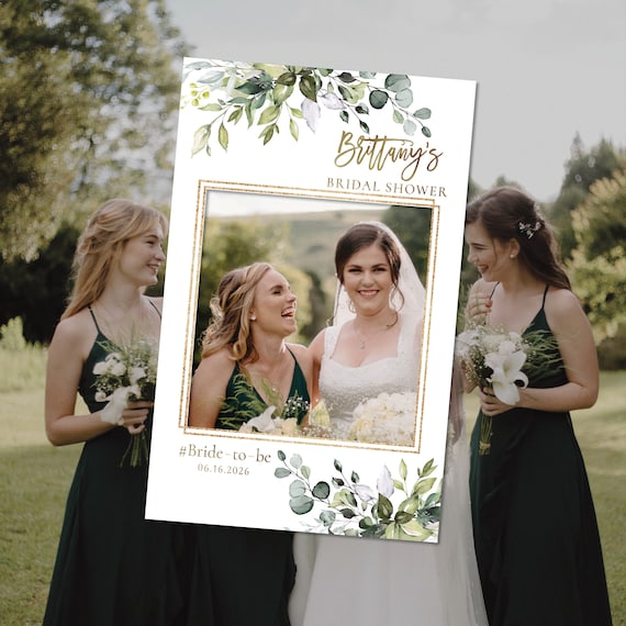 Greenery Bridal Shower Photo Prop, Bridal shower photo booth frame, Printable Photo Prop Frame, Greenery Photo Prop Frame, Bridal Shower,HB2