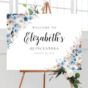 Quinceañera Welcome Sign, Quinceanera Sign, Quinceanera Decorations, 15th Birthday Sign, Bridal shower sign, Baby shower sign, Sweet 16 sign