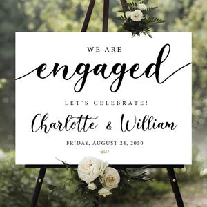 Engagement Party Welcome Sign, Modern Engagement Party Sign, Elegant Wedding Decoration, Photo Wedding Sign,Minimalist Engagement Party Sign
