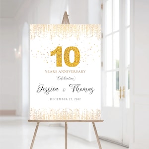 10 Years Anniversary sign, Minimalist 10th Anniversary sign, 10th anniversary sign, Anniversary Sign Printable, 10th Anniversary decor