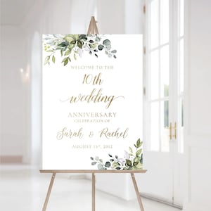 10th Wedding Anniversary sign, Minimalist 10th Anniversary sign, 10th anniversary sign, Anniversary Sign Printable, 10th Anniversary decor