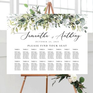 Sitzplan Hochzeit, Sitzplan Hochzeit alphabetisch, Sitzplan Hochzeit, Greenery Wedding Sitzplan, HB1