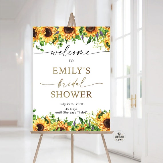 Sunflower Bridal Shower Sign, Sunflower Shower Decoration, Bridal Brunch Sign, Custom Design, Bridal tea sign, Rustic Sunflowers, Poster,SF1