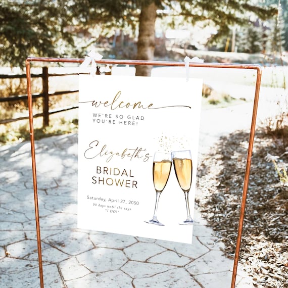 Boho Bridal Shower Welcome Sign, Modern Bridal Brunch Poster, Minimalist Wedding Shower Decor, Brunch and Bubbly, Bridal tea sign, Bohemian