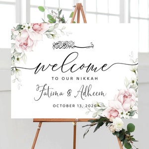 Nikkah Wedding welcome sign, Nikkah Wedding Sign, Nikkah sign, Nikkah Ceremony Decorations, Islamic marriage ceremony, Nikkah Decor, A2