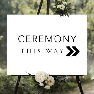Minimalist Wedding Ceremony Welcome Sign, Arrow Parking Sign, Wedding Parking Sign, Modern Parking Sign With Arrow, Wedding Direction Sign