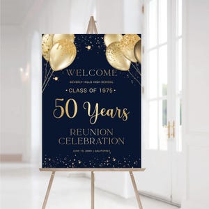 Modern Class Reunion Welcome Sign, Any class any year Reunion Welcome Board, 50 year High School Reunion Sign, Minimalist Reunion Decoration